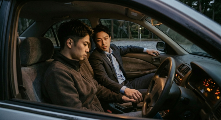 お仕事中のサラリーマンと、車内の秘密