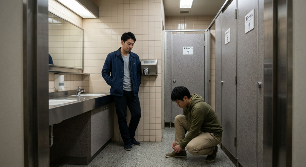 アツギトレリス近くのトイレで、放尿を目の前で凝視…！