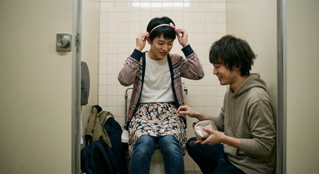 久しぶりの女装でハメられ待ち。すっぽり挿入