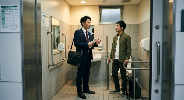 営業マンと多目的トイレで……喉奥までしゃぶり尽くした濃厚な時間