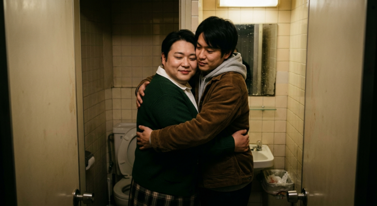 女装好きなポチャ彼と、全裸の温かいハグ
