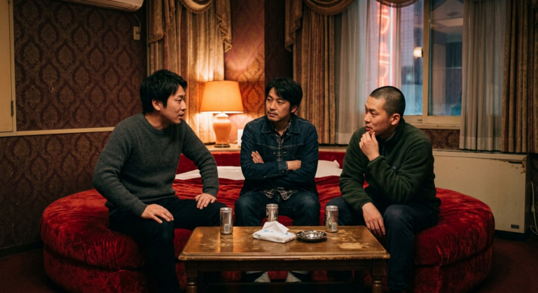 未知の領域！男3人でラブホテル、2本同時挿入の衝撃
