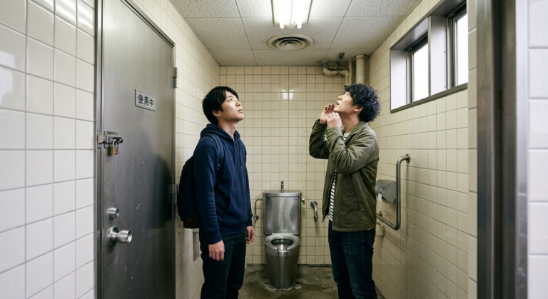 清掃員さんのタイミング、外を気にしながらのムラムラ