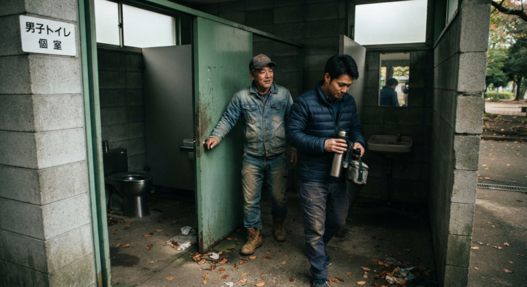 4月26日：ぼうさいの丘公園、トラック乗りの男らしい中出し